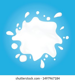 Splash of milk on blue background.