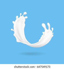 Splash of milk realistic icon isolated vector