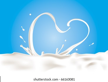 A Splash Of Milk In Shape Of Heart