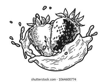 splash milk strawberry
