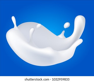 A splash of milk. Vector illustration