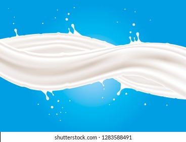A splash of milk. Vector illustration.