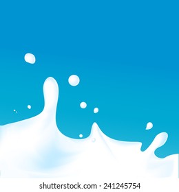 splash of milk - vector illustration with blue background