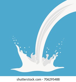 Splash of milk, yogurt or cream and a drop - vector