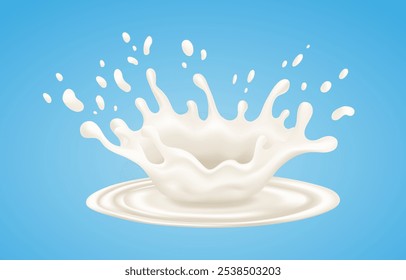 Splash of milk.Vector for packaging design, drinks and food.