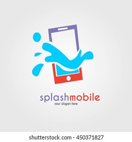Splash Mobile Logo Template Design Vector
