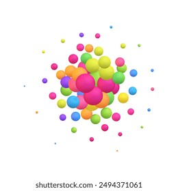 Splash of multi-colored pearls. Festive background.