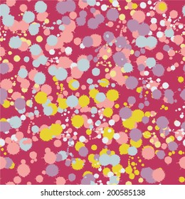 Splash multicolored seamless pattern. Spray background for your design. Messy splash texture.