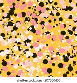 Splash multicolored seamless pattern. Spray background for your design. Messy splash texture.