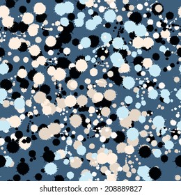 Splash multicolored seamless pattern. Spray background for your design. Messy splash texture.