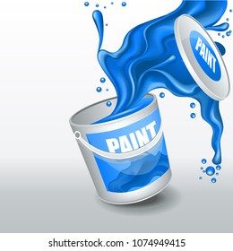 Splash Navy paint. Realistic 3D image