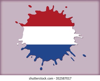 Splash with Netherlands flag.Netherlands vector splash flag.