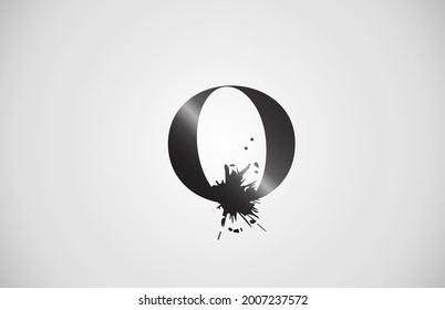 splash O alphabet letter icon for corporate. Grunge design suitable for a company logo