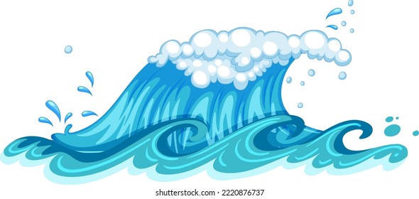 Splash Ocean Waves Isolated Illustration