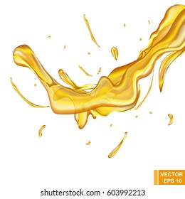 Splash oil. Isolated on white background. Realistic. For your design