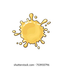 Splash of orange juice, realistic hand drawn, top view sketch style vector illustration isolated on white background. Hand drawn orange juice splash, background detail