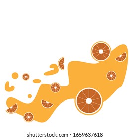 Orangensaft in der Flasche. Vektorillustration