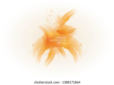 Splash of orange watercolor on gradient background