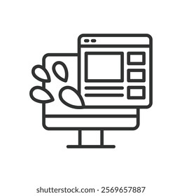 Splash page icon in line design. Splash, page, website, landing, design, interface, web on white background vector. Splash page editable stroke icon