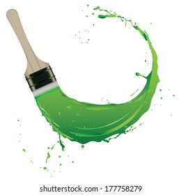 Splash of paint with brush stroke. Vector illustration.