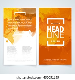 splash paint orange flyer brochure watercolor design discount poster card vector design part template for deal folder brochure banner or ad on colourful watercolor background important for any project