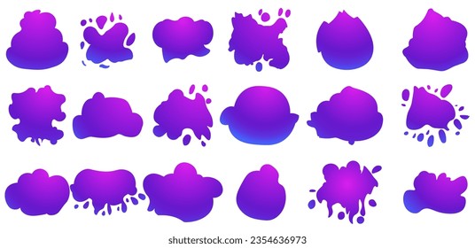 Splash of paints, spray drops staining, frame with wet paint drop traces. Grunge water spray drop spatter, dirty blot splatters and splash silhouettes. Vector illustration. Ink splatter paint splatter