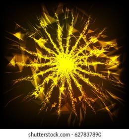 Splash Particles. Connection Structure. Abstract Sphere Shape Of Glowing Circles And Particles. Vector Illustration. 