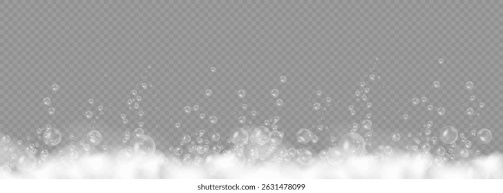Splash pattern with lather stains and soap streaks on wet surface for laundry cleaning product vector texture design with grunge shape and foamy smear in bathroom copy space

