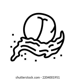 vectores de icono de línea de fruta de melocotón de salpicadura. signo de melocotón salpicado. símbolo de contorno aislado ilustración negra