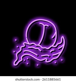 splash peach fruit neon light sign vector. splash peach fruit illustration
