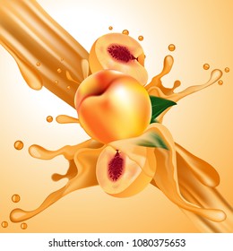 Splash of Peaches juice in motion