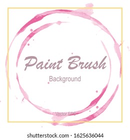 Splash pink circle on white paper background. Abstract watercolor. Vector illustration. Texture on white backdrop. EPS 10.