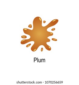 splash of plum juice icon. Element of colored splash illustration. Premium quality graphic design icon. Signs and symbols collection icon for websites, web design, mobile app on white background
