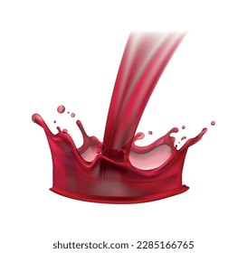 Esplandor de vino tinto o jugo ilustraciones vectoriales realistas