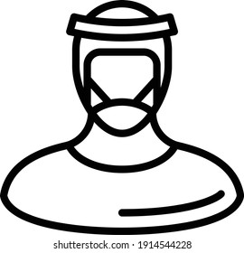 Splash protection Hazmat Suit  Concept Vector line Icon Design, Personal protective equipment Symbol, Workplace health surveillance Sign, occupational safety and healthcare stock illustration