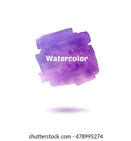 Splash purple watercolor art hand paint isolated on white background. 
Stylization watercolor vector 