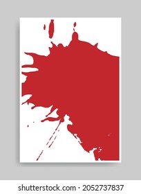 salpicar el fondo de la tinta roja. Ilustración abstracta estilo minimalista para afiches, portada de libros, volante, folleto, logotipo.