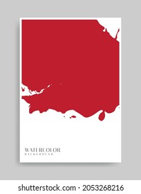 splash red ink background. Abstract illustration minimalist style for poster, book cover, flyer, brochure, logo.