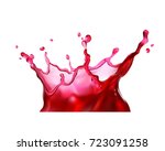 Splash of red juice on white background. Vector illustration