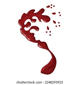 Splash of red wine.Vector illustration isolated on white background.