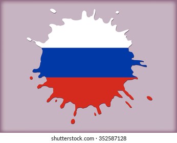 Splash with Russia flag.Russia vector splash flag.
