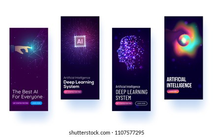 Splash Screen Mockup For Learning AI Or UI Concept .