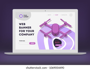 Splash Screen of the website. Quadcopter set offer.