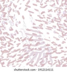 Splash Seamless Pattern. Fashion Concept. Distress Print. Bordo, Pink Illustration. Camo Surface Textile. Ink Stains. Spray Paint. Splash Blots. Artistic Creative Vector Background.