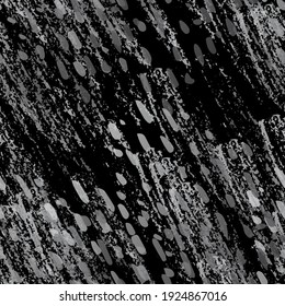 Splash Seamless Pattern. Fashion Concept. Distress Print. Black, White Illustration. Modern Surface Textile. Ink Stains. Spray Paint. Splash Blots. Artistic Creative Vector Background.