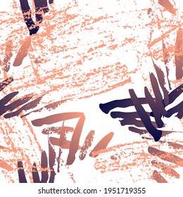 Splash Seamless Pattern. Fashion Concept. Distress Print. Bordo, Pink Illustration. Camo Surface Textile. Ink Stains. Spray Paint. Splash Blots. Artistic Creative Vector Background.