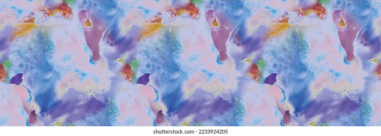 Splash Seamless Pattern. Liquid Science Background. Acrylic Ink Illustration. Fluid Galaxy Watercolor. Fluid Trippy Splash. Water Color Holi Paint. Modern Abstract Science Alcohol Ink Repeat Space.