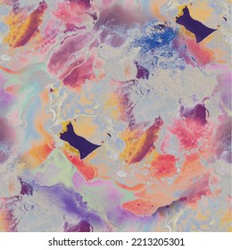 Splash Nahtlose Textur. Aquarell-Holi-Raum Flüssiggalaxie-Illustration. Alkoholinken-Hintergrund. Fluid Vector Grunge. Science Ink Splash Paint. Liquid Science Water Farbe. Abstrakte Trippy-Vorlage