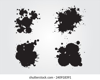 Splash set.Ink splashes.Vector template. 