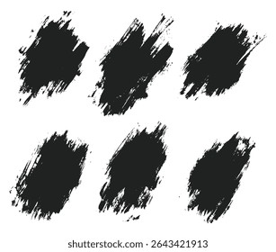 Splash set of vector black brush stroke splatter grunge texture banner background design
